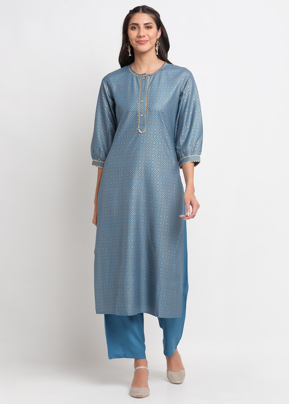 Grid Foil Kurti