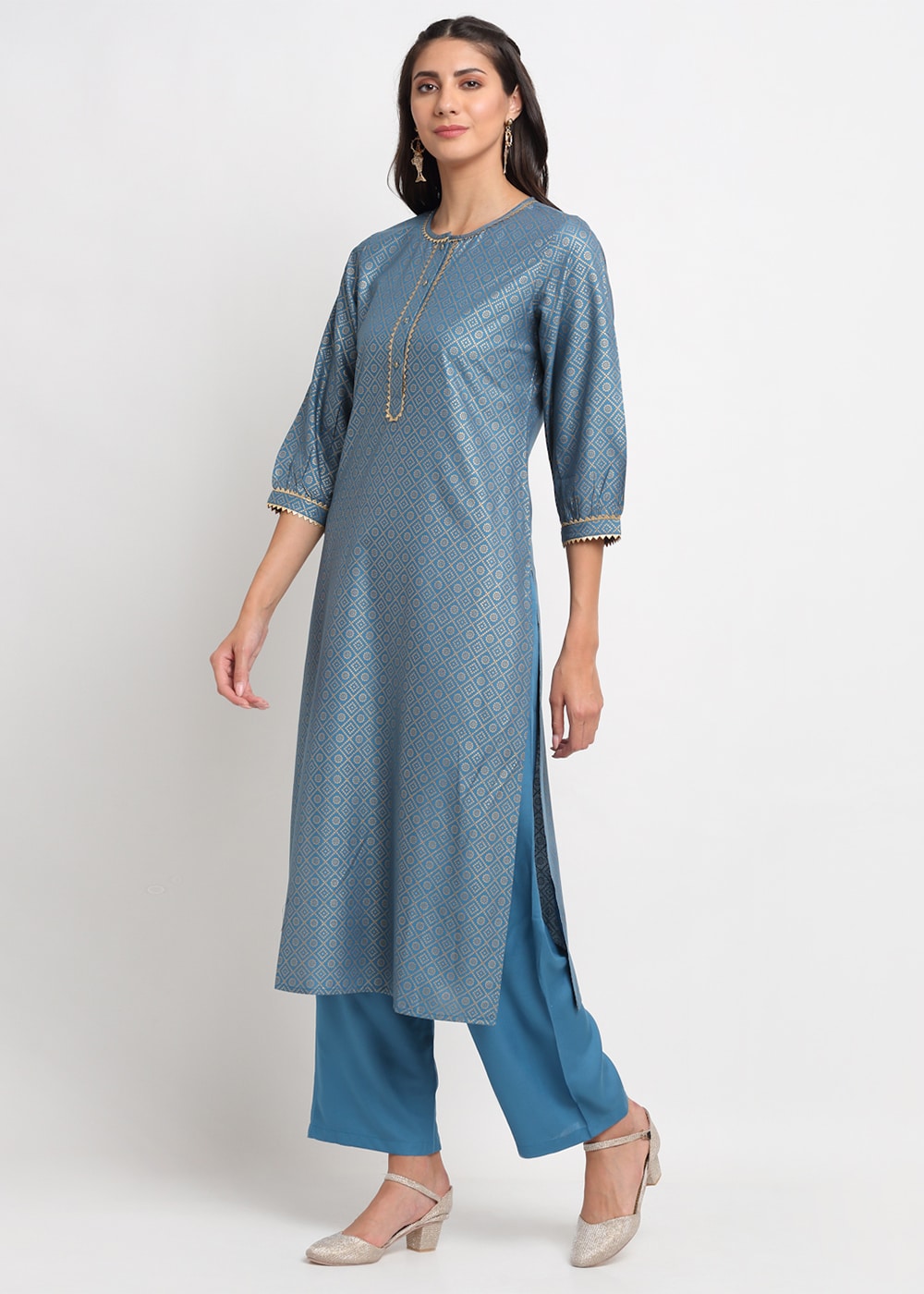 Grid Foil Kurti