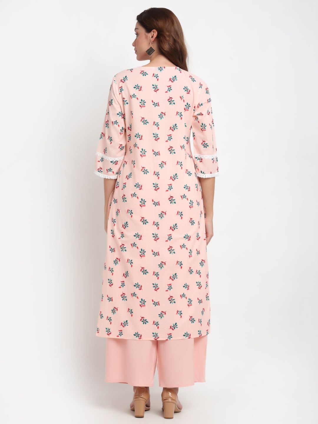 Laced Detail Printed Kurti
