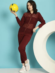 Laced Front Open Sweatshirt Jogger Set