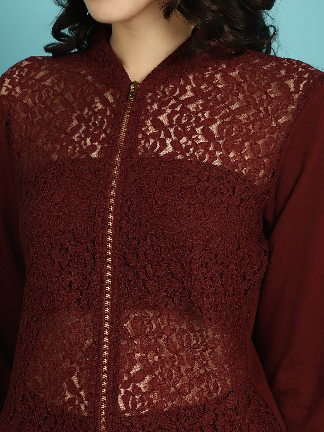Laced Front Open Sweatshirt Jogger Set