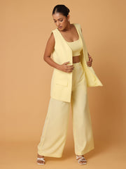 Lemon Yellow 3Pc Set With Rib Cami