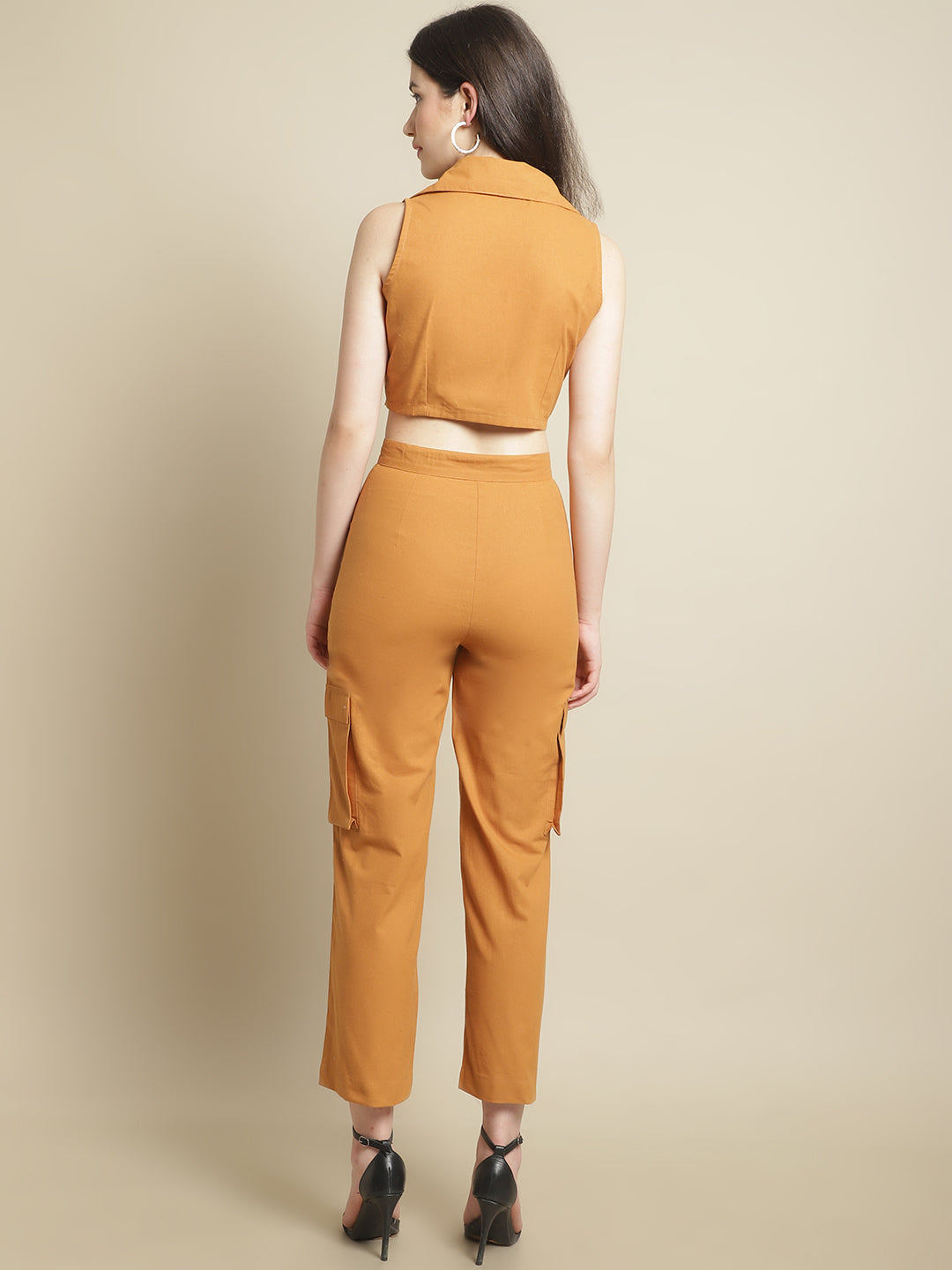 Mustard Crop Top With Pants