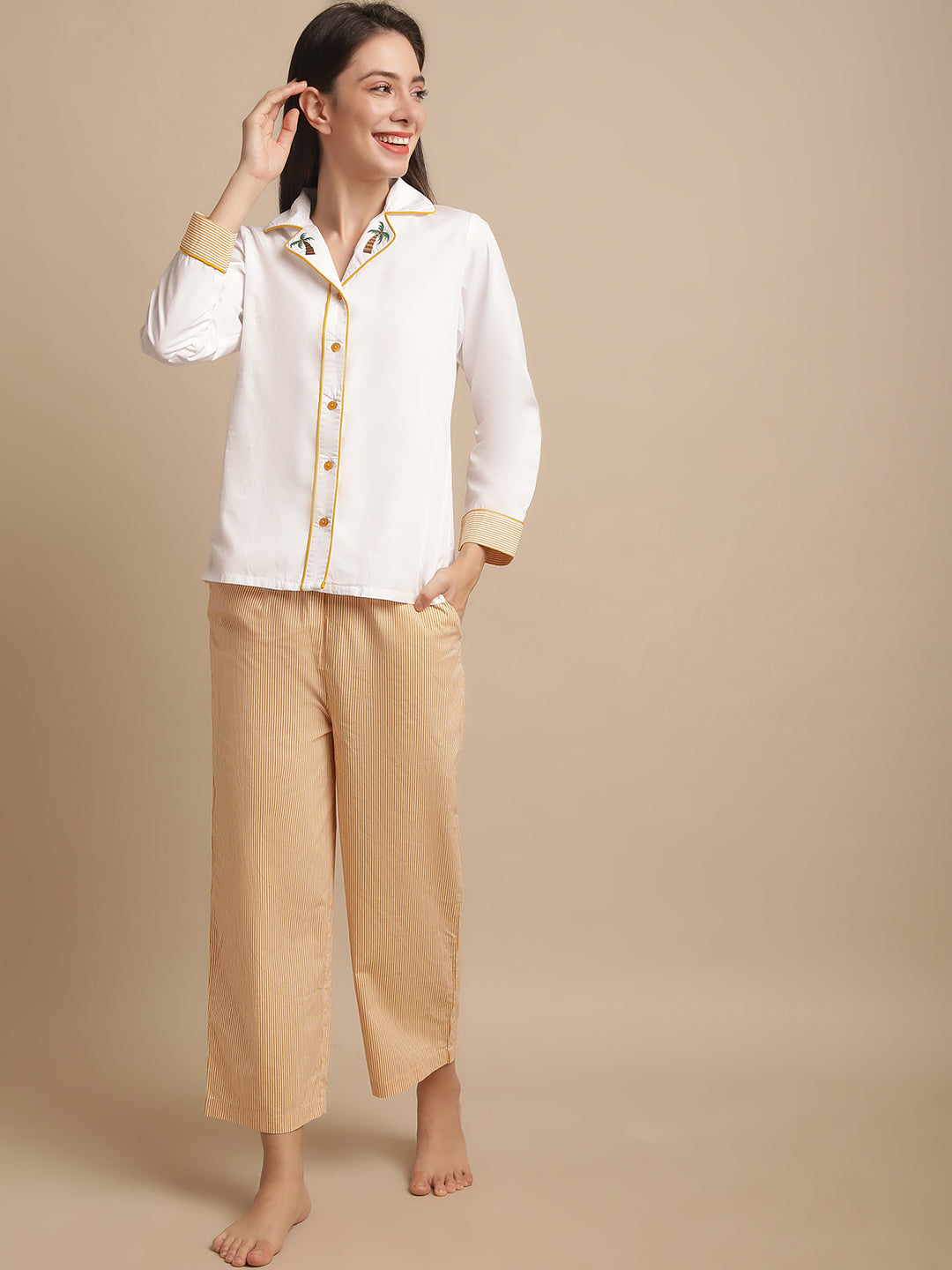 NightSuit With Stripe Printed Lower