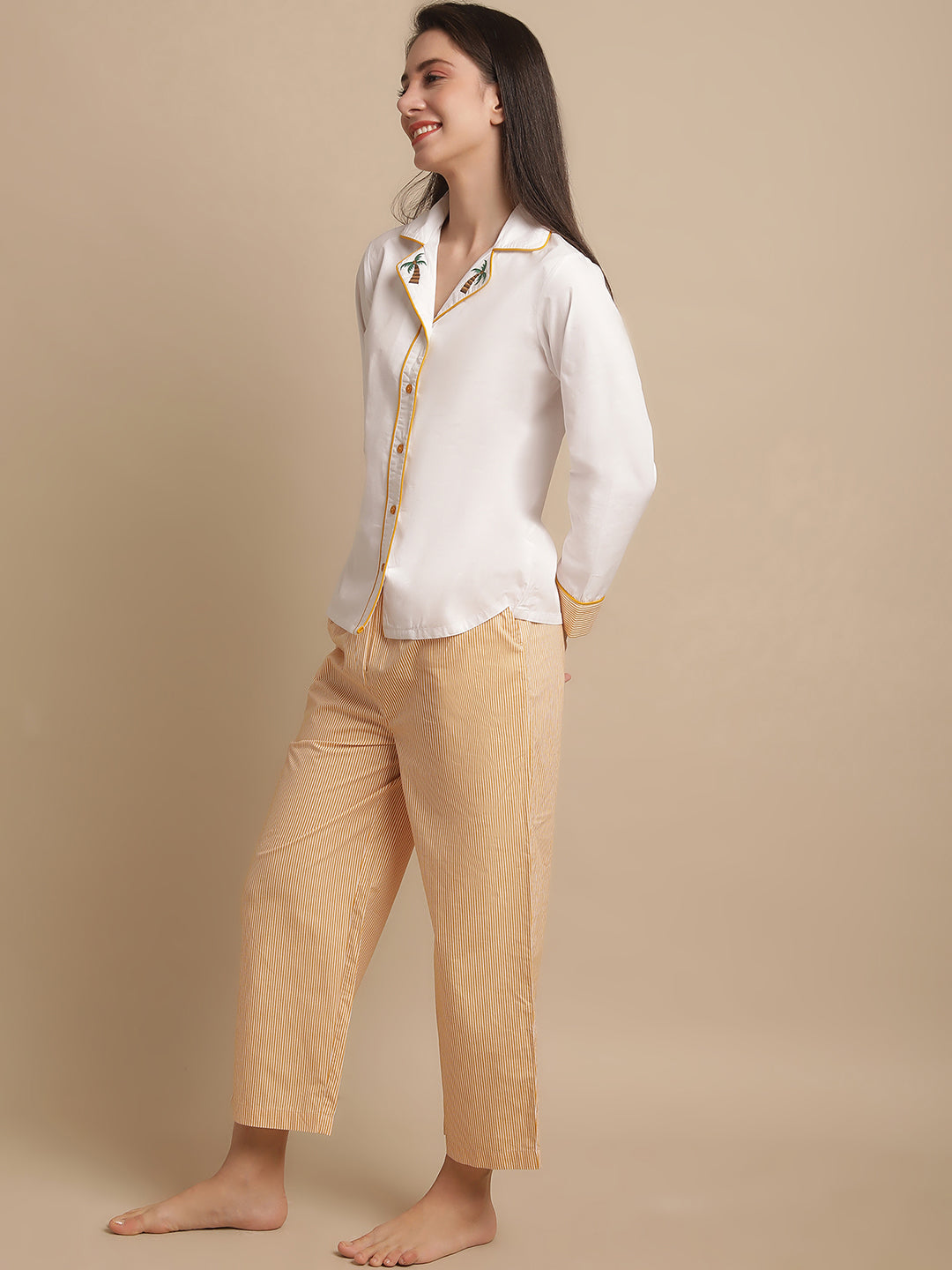 NightSuit With Stripe Printed Lower