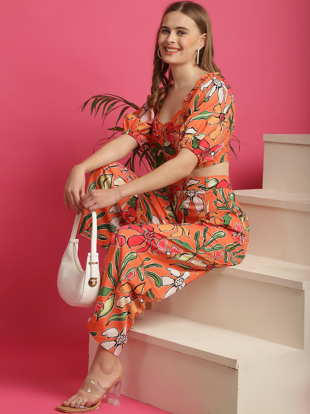 Orange Printed Co-Ord Set