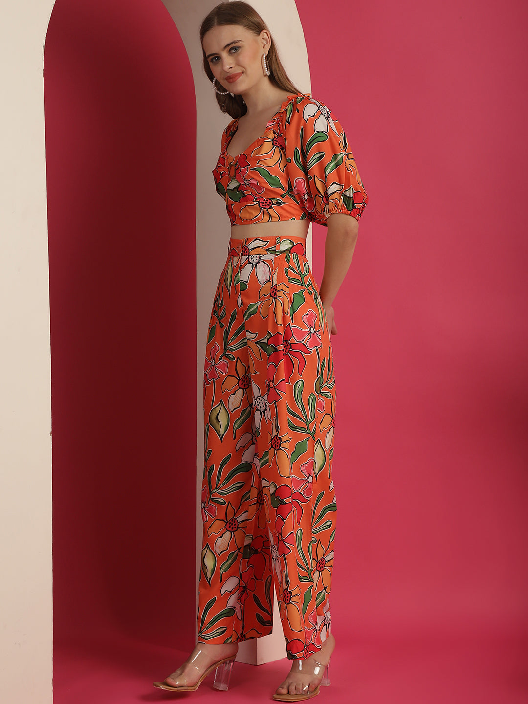 Orange Printed Co-Ord Set