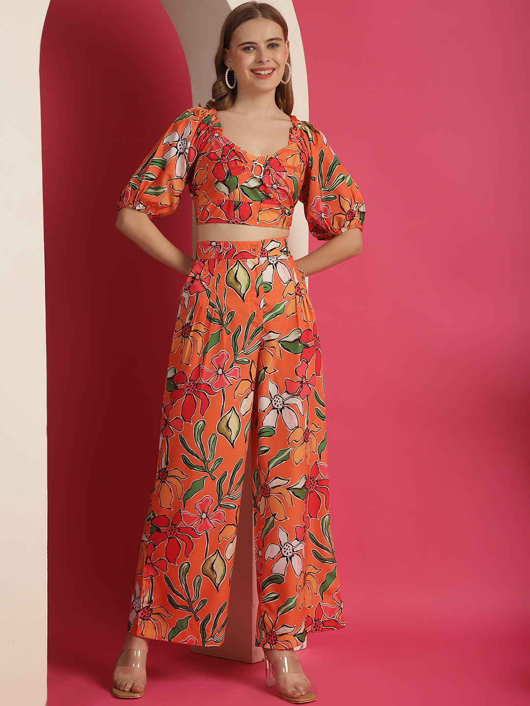 Orange Printed Co-Ord Set