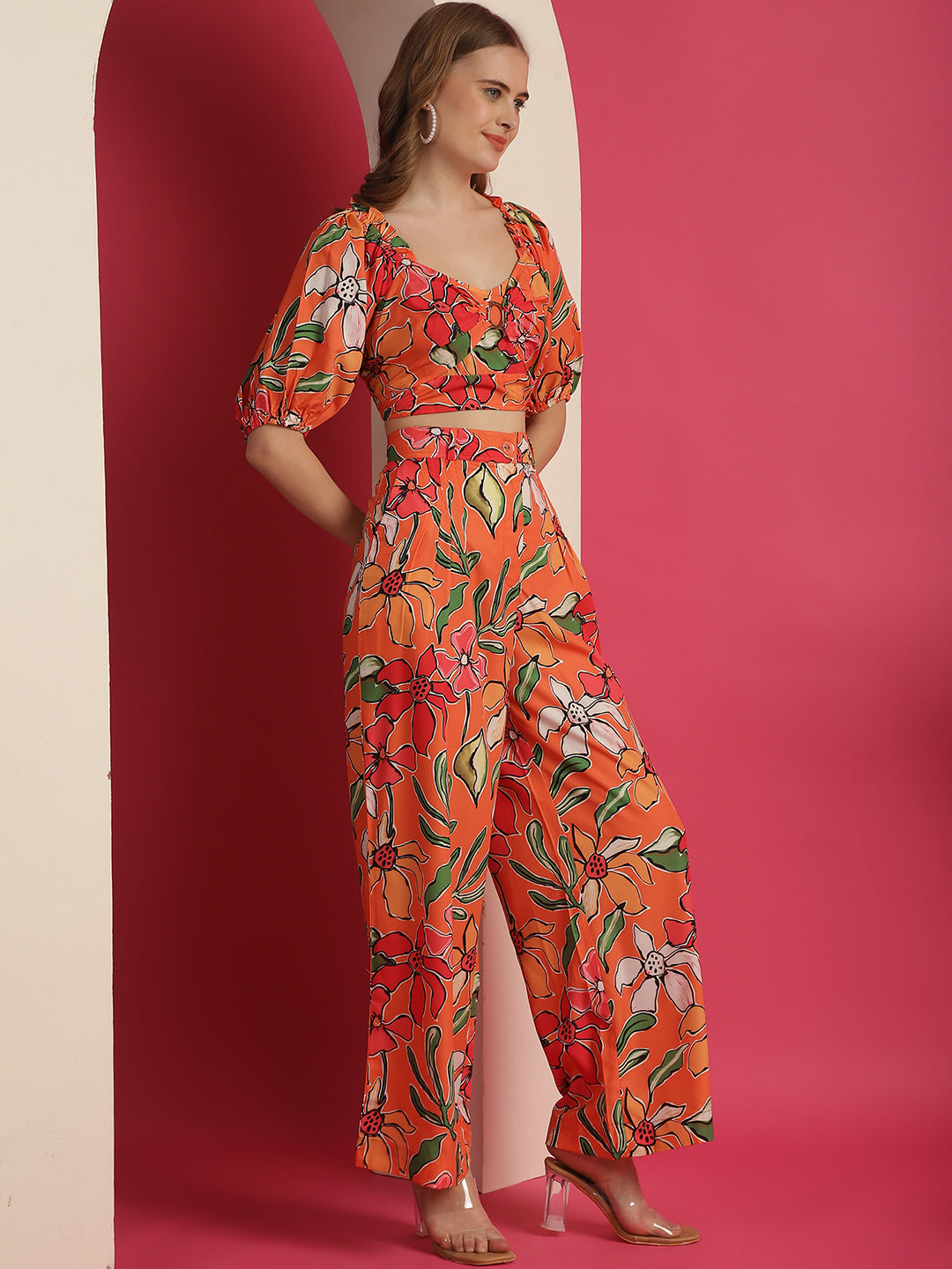 Orange Printed Co-Ord Set