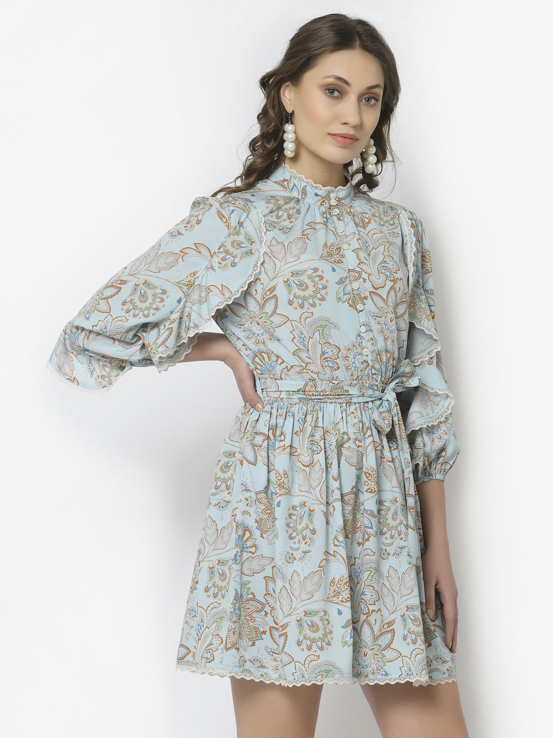 Paisley Print Short Dress