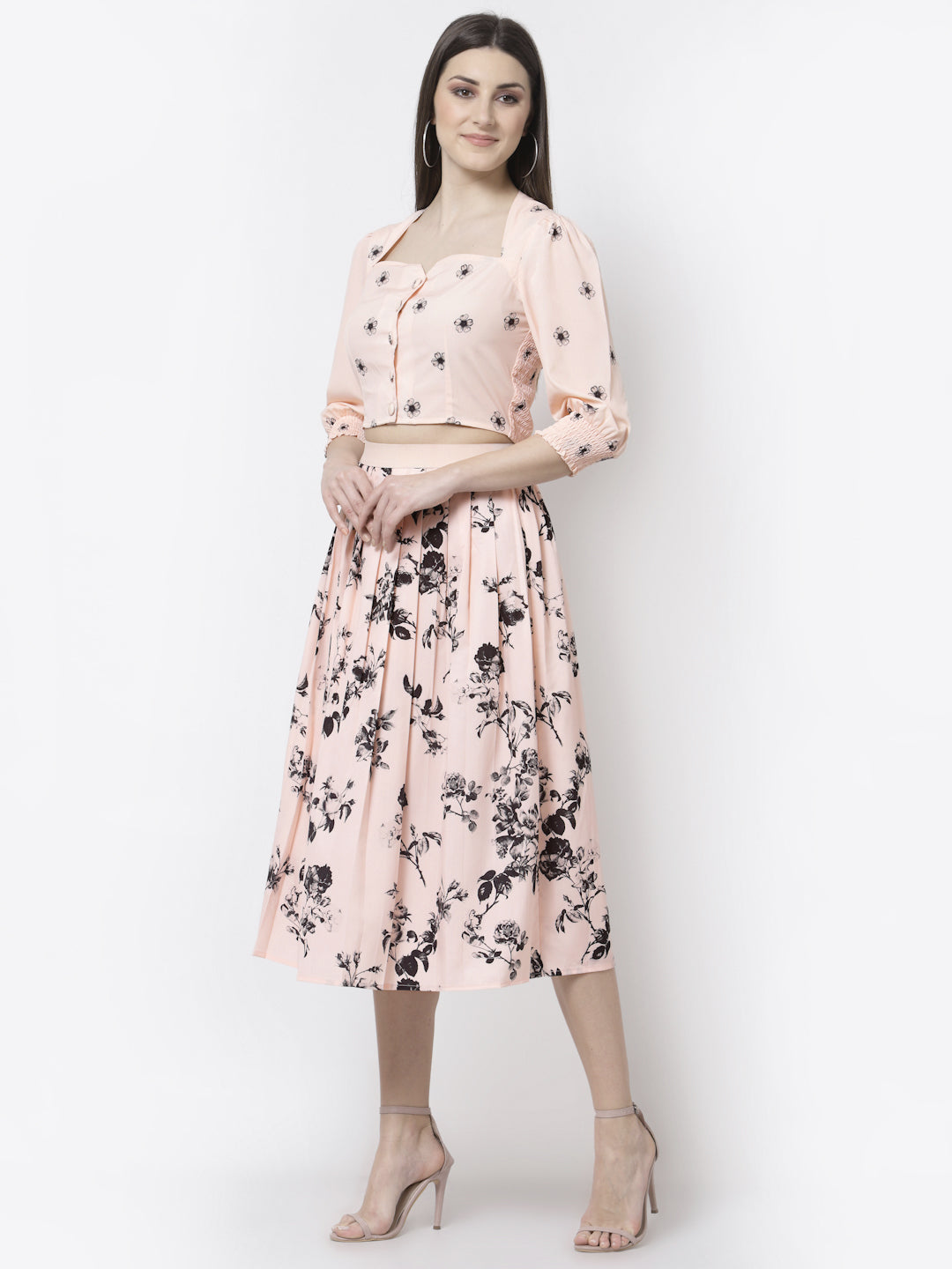 Peach Floral Co-ord Set