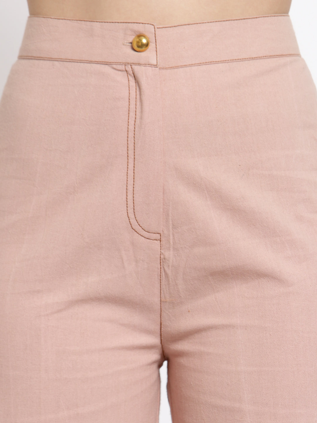 Peach Shirt With Trouser Set