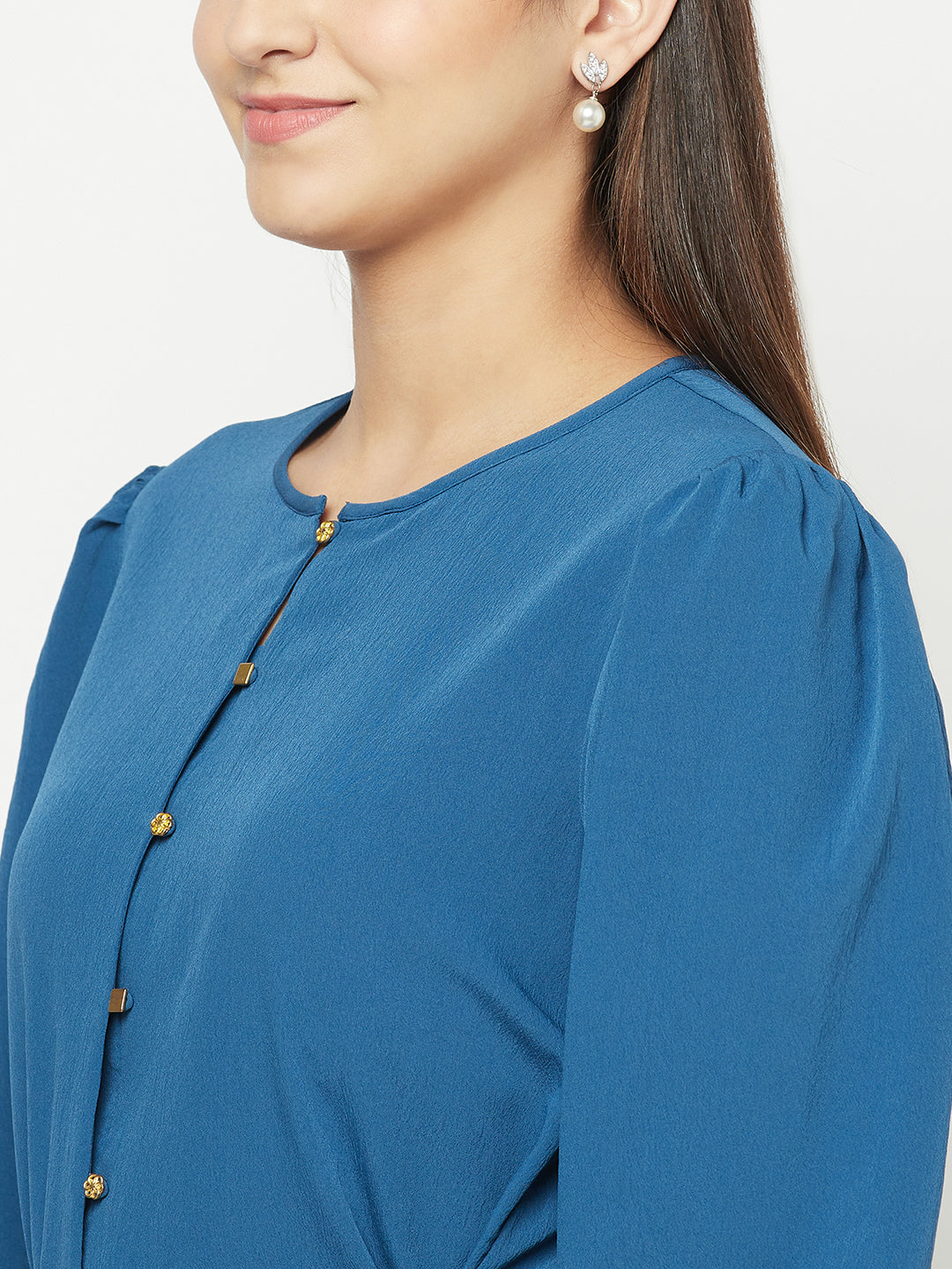 Peplum Top With Braided Belt