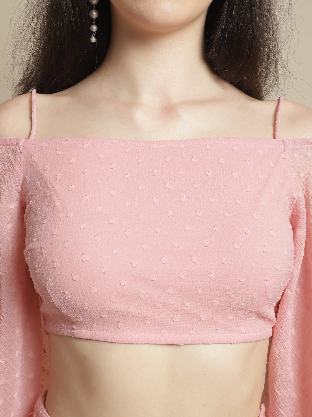 Pink Off-Shoulder Top With Trouser