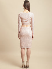 Pink Sequin Party Dress