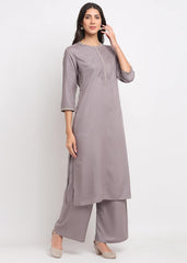 Pintucks Paisley Embroidered Kurti