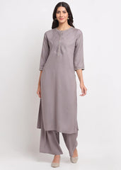 Pintucks Paisley Embroidered Kurti