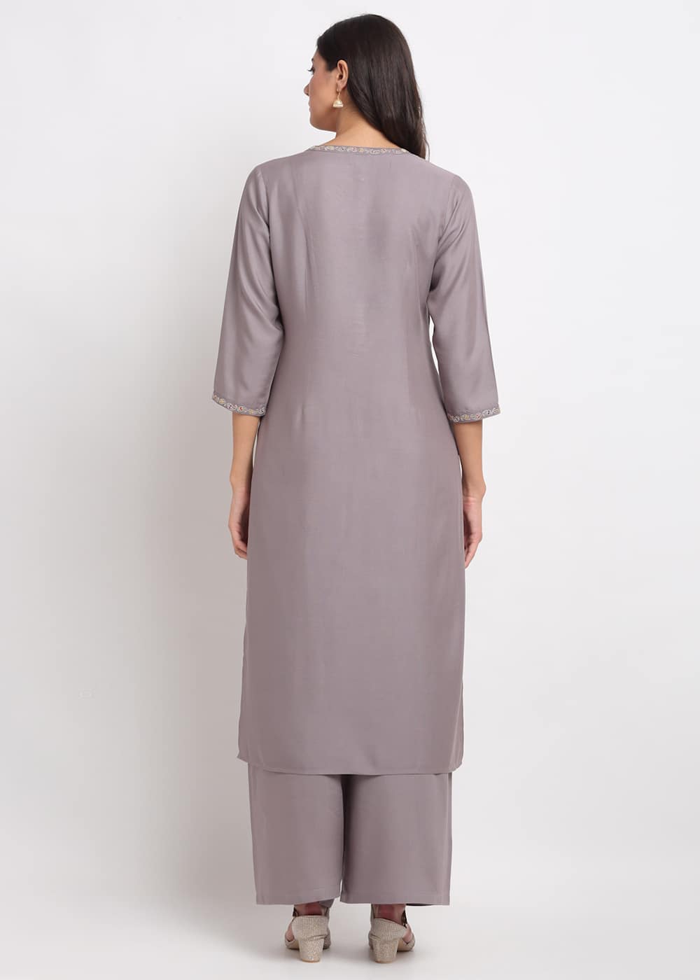 Pintucks Paisley Embroidered Kurti