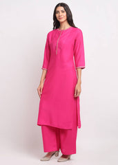Pintucks Paisley Embroidered Kurti