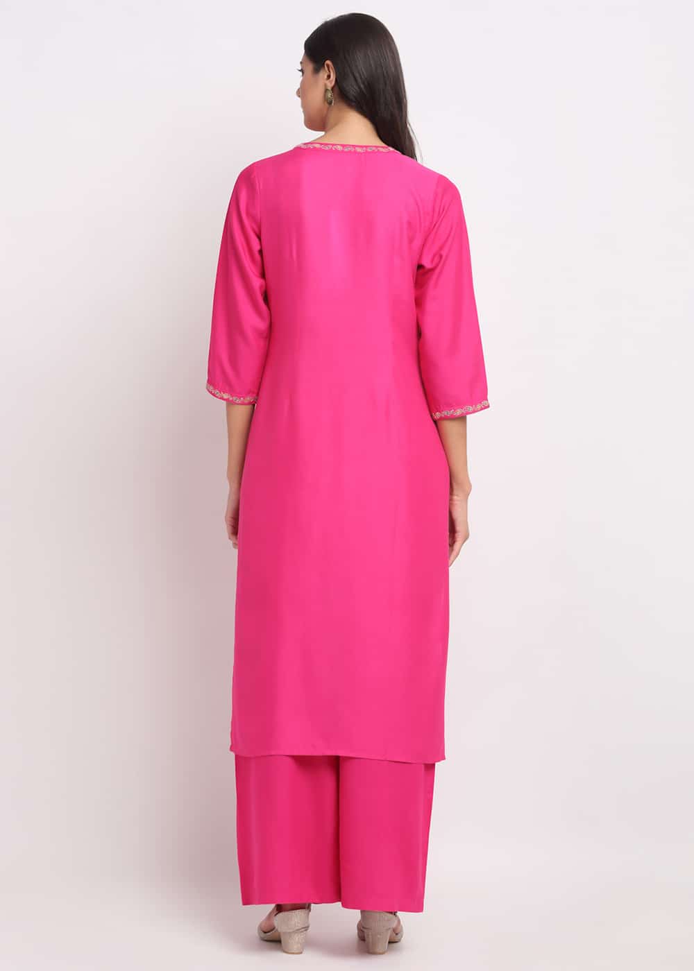 Pintucks Paisley Embroidered Kurti