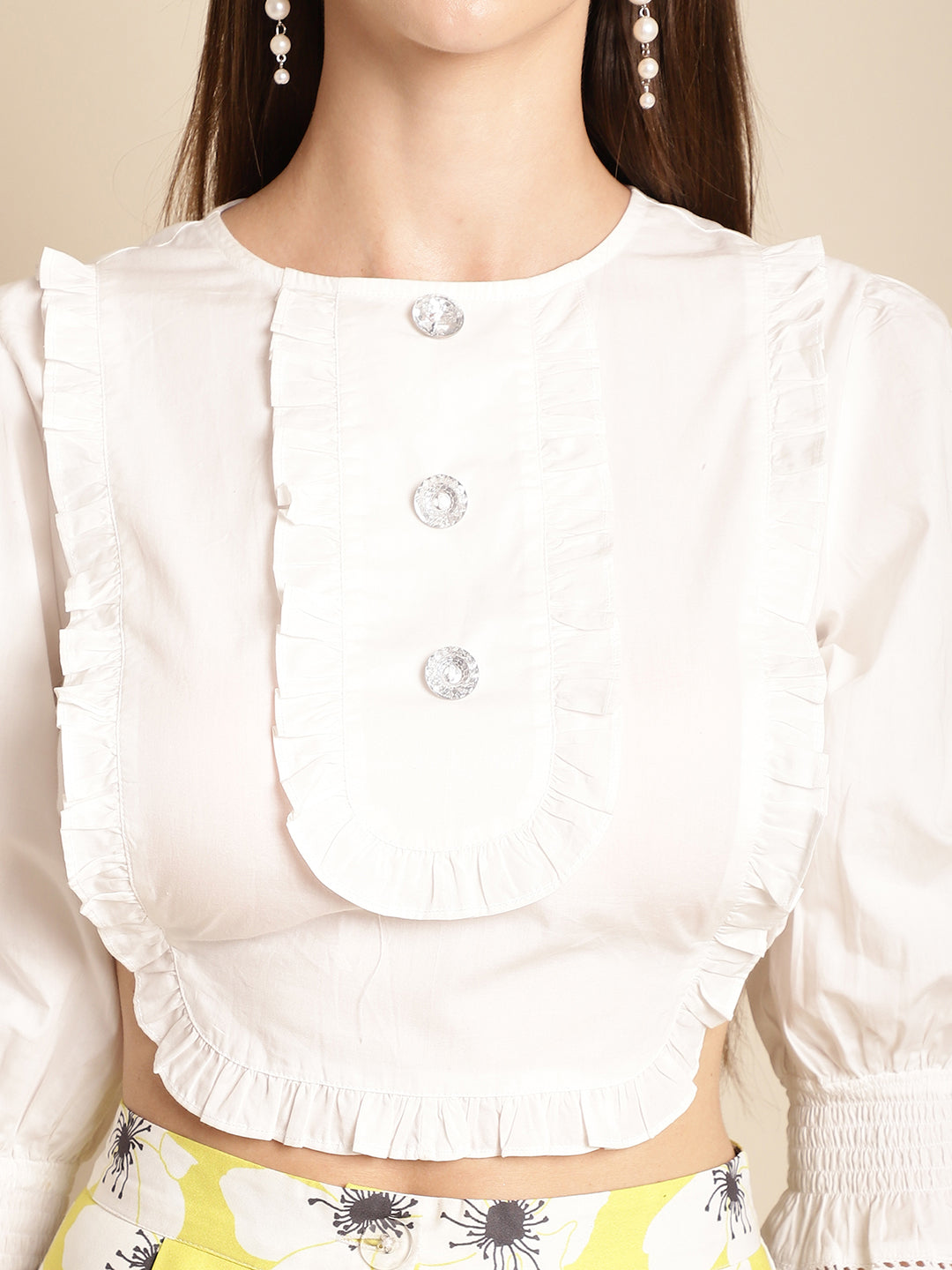 Printed Trouser With White Top Co-Ord Set
