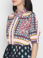Scarf Printed Tier Dress