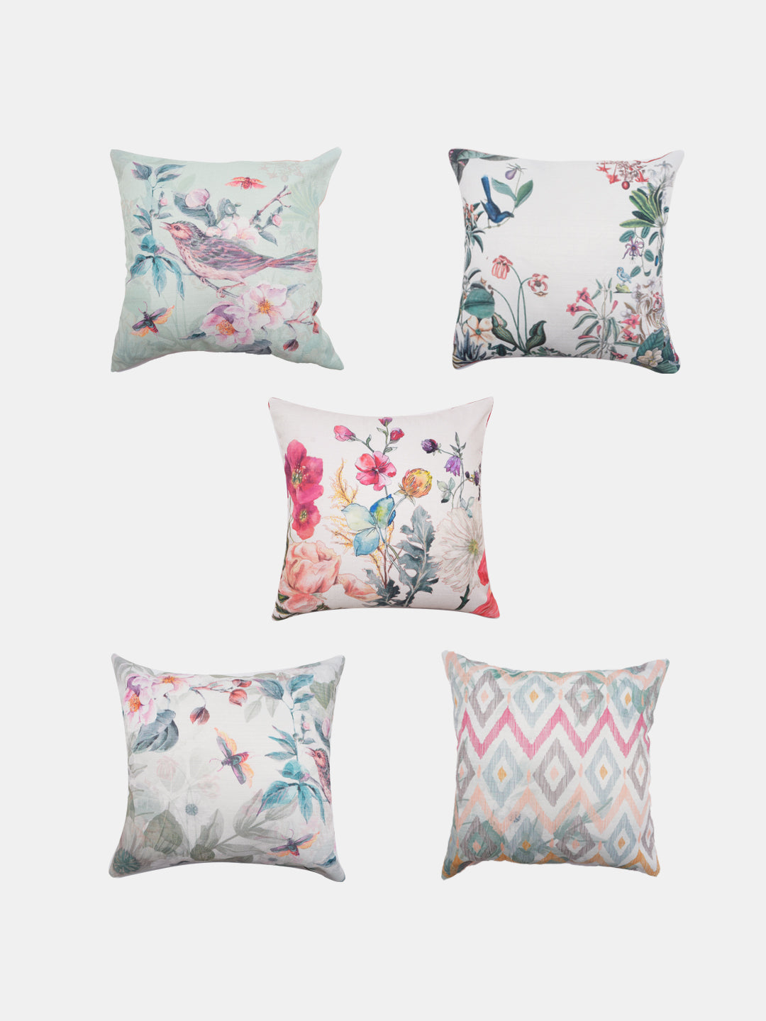 Set of 5 Minty Garden Cushion Cover Set