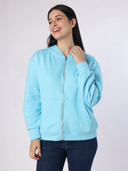 Aqua Blue Sweatshirt With Hood