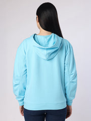 Aqua Blue Sweatshirt With Hood
