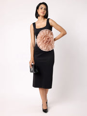 Black Floral Bodycon Dress
