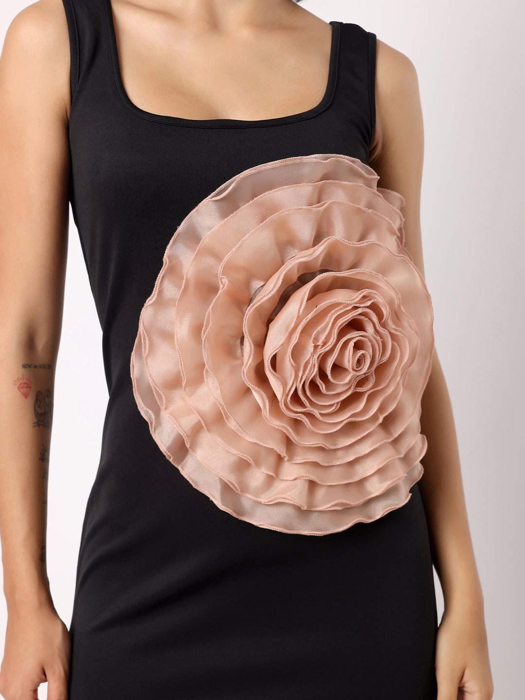 Black Floral Bodycon Dress