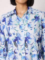 Floral Shirt With Striper Border
