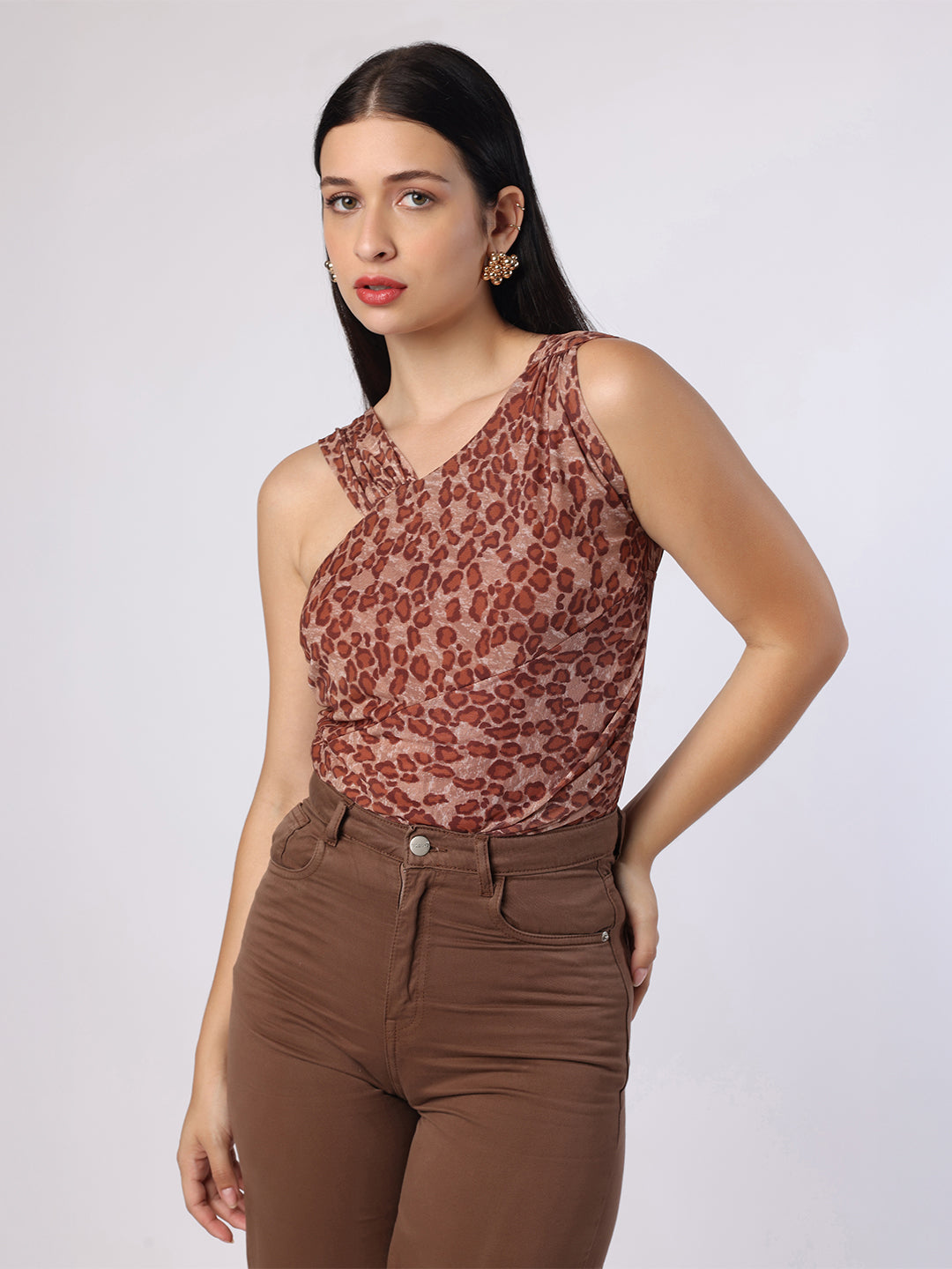 Leopard Print Bodysuit Top