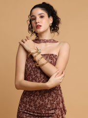 Leopard Print Fitted Dress With Tie-Ups