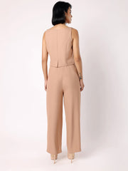 Light Brown Waist Coat With Bow & Trousers