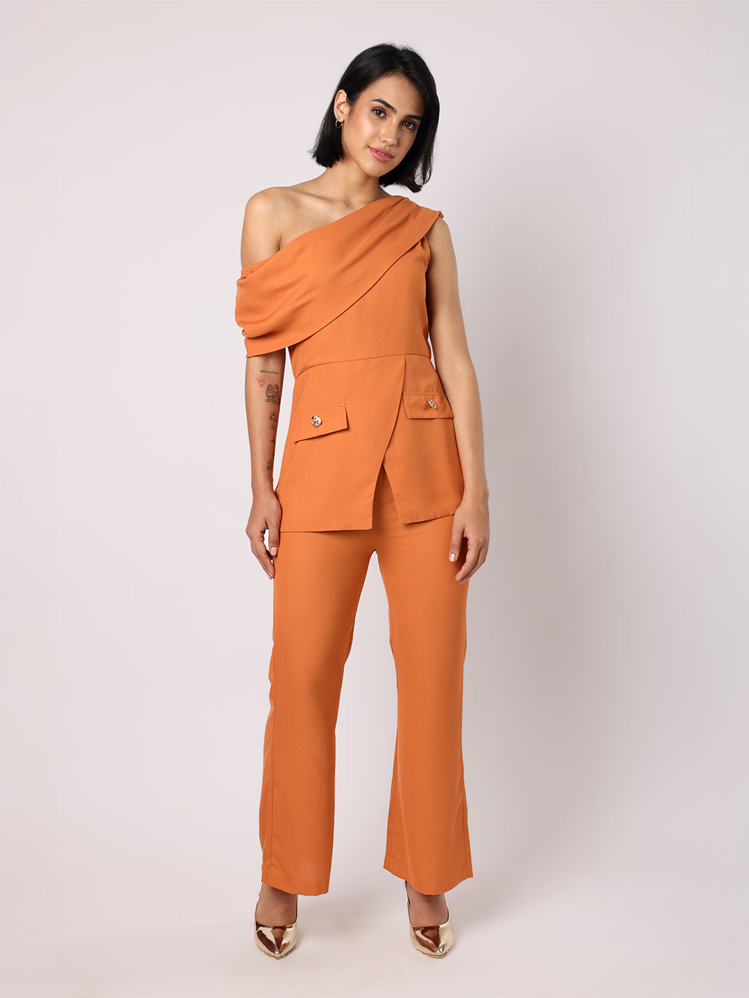 One- Shoulder Top With Trousers