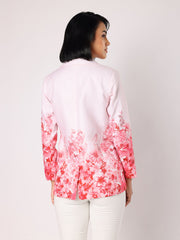 Pink Blazer With Floral Border