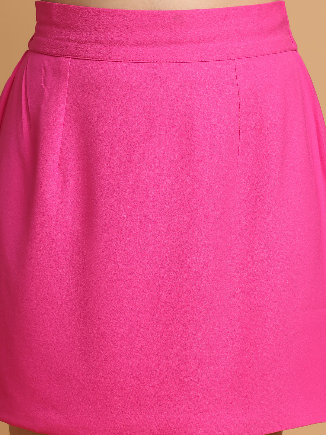 Pink Blazer With Short Skirt Set