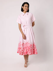 Pink Dress With Floral Border