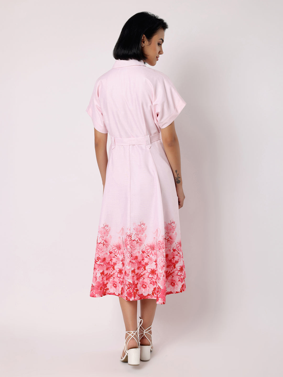 Pink Dress With Floral Border
