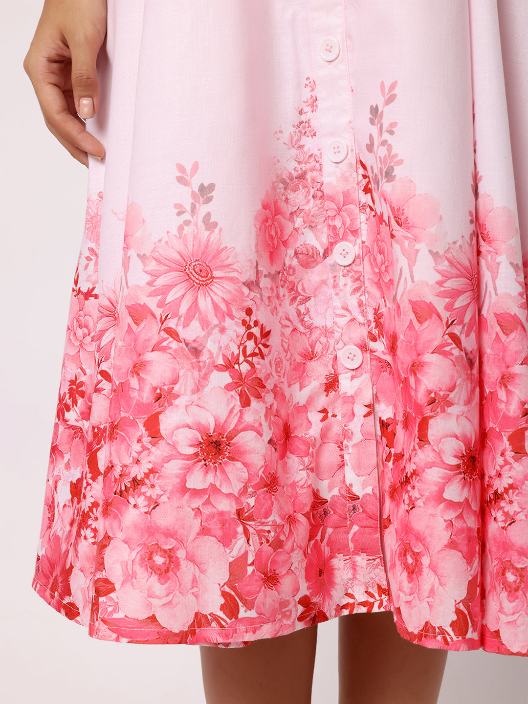 Pink Dress With Floral Border