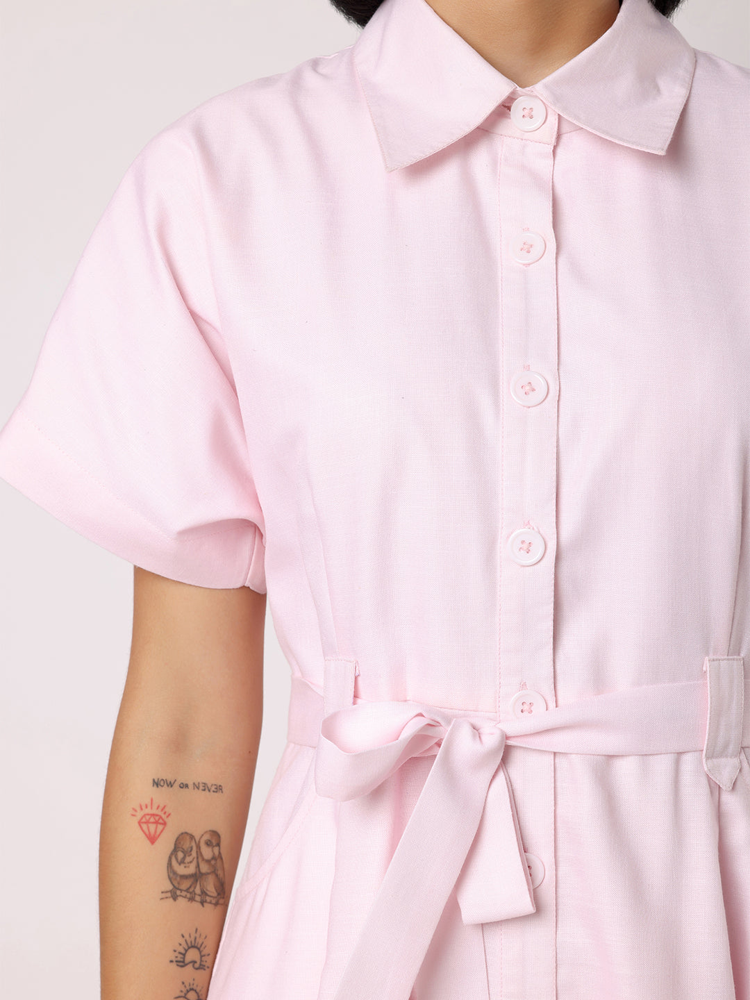 Pink Dress With Floral Border