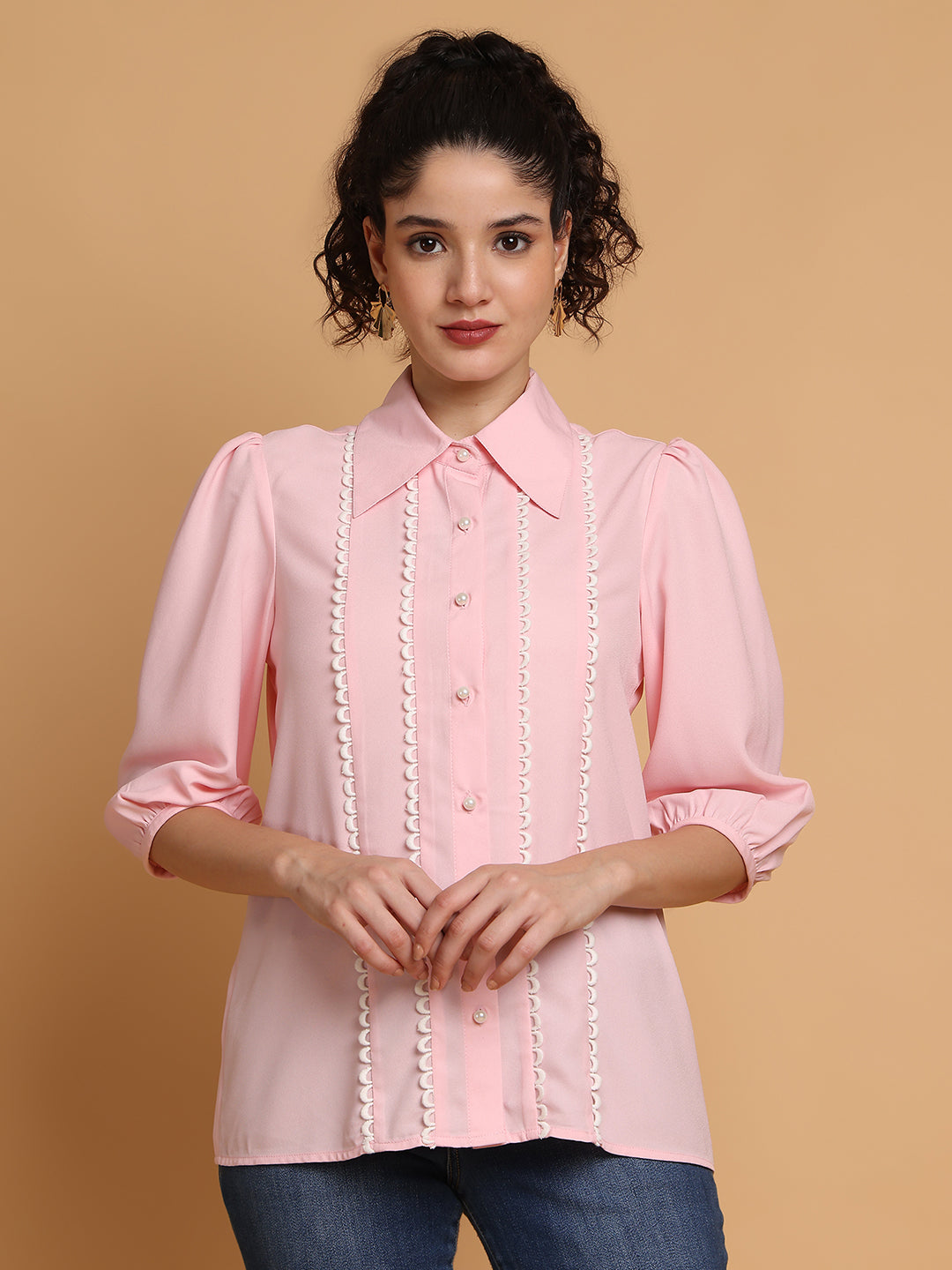 Pink Shirt With Loop Detail