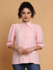 Pink Shirt With Loop Detail
