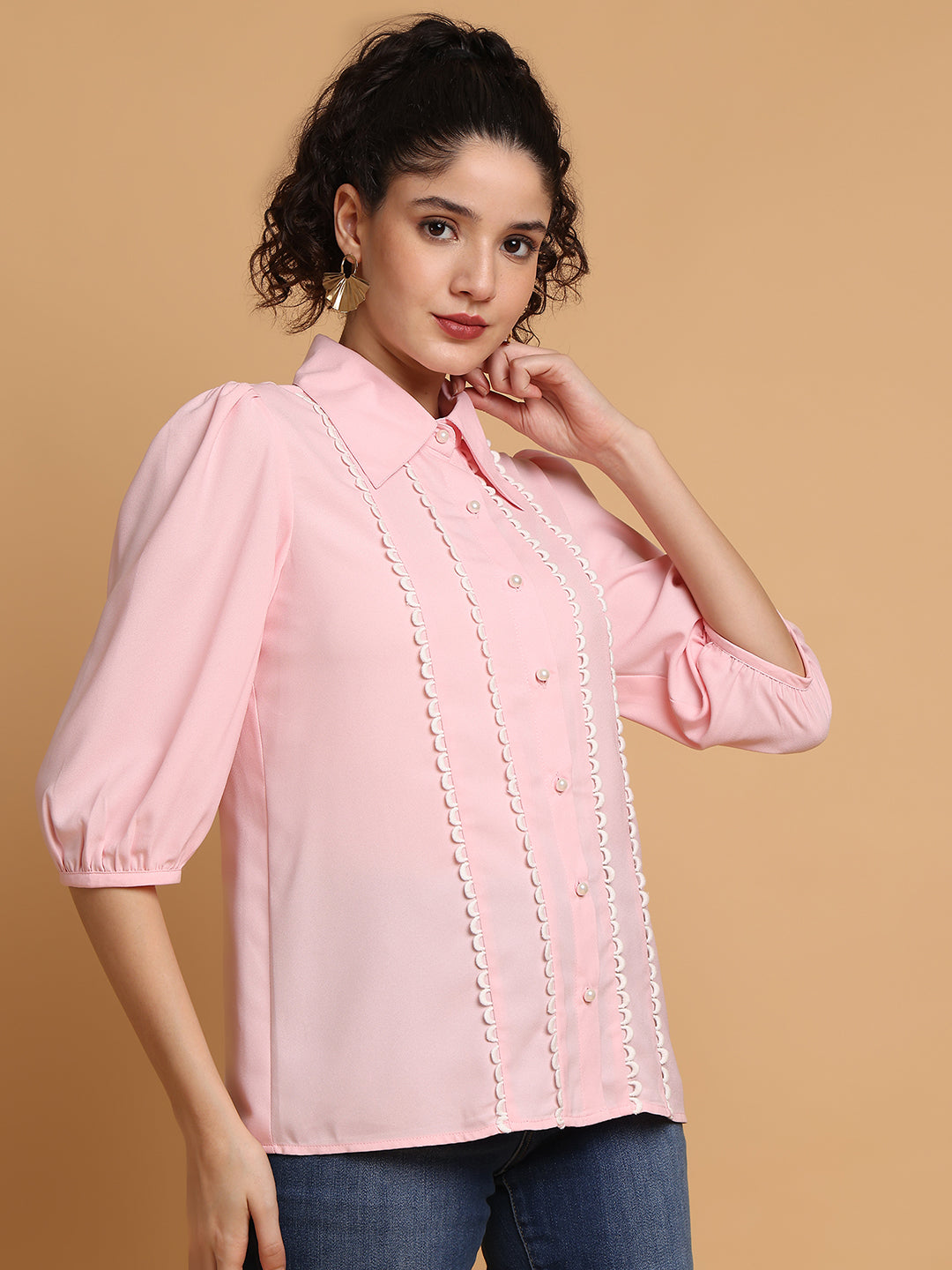 Pink Shirt With Loop Detail