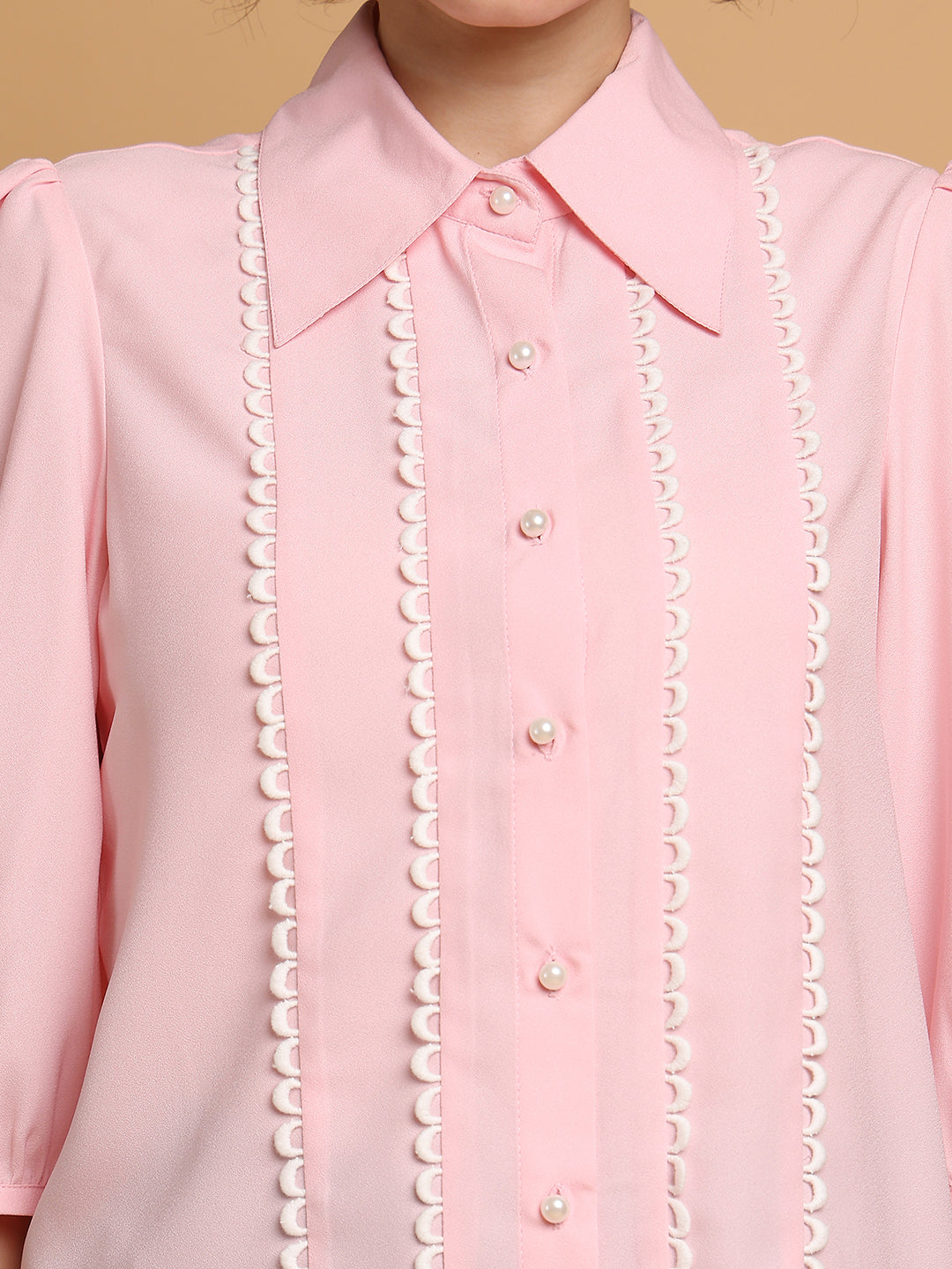 Pink Shirt With Loop Detail
