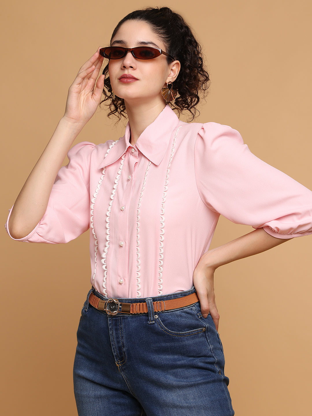 Pink Shirt With Loop Detail