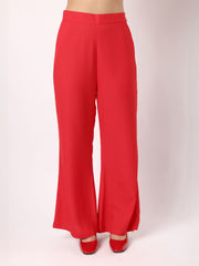 Red Organza Frill Top With Trousers