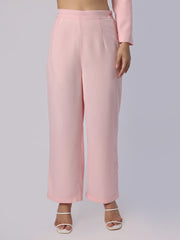 Light Pink Lace Patch Blazer Trouser Set