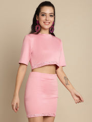 Embellished Pink Skirt & Top